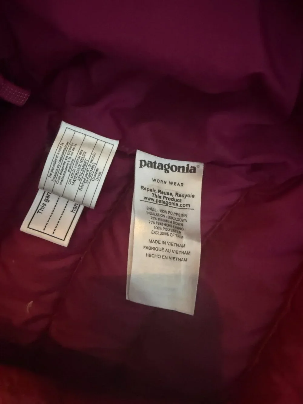 Patagonia girl down